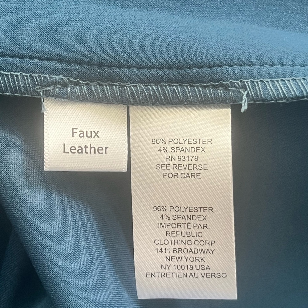 Elie Tahari Dusty Blue Faux Leather Belted Wrap Trench Coat Small NWT - Picture 8 of 12